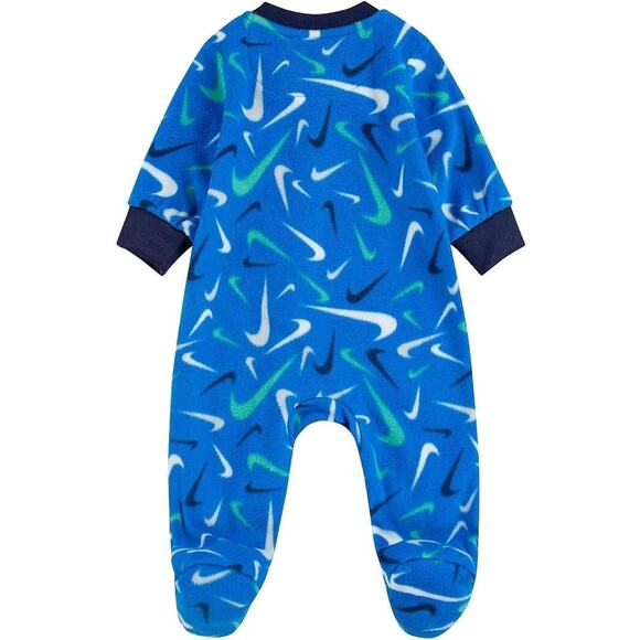 Nike Baby Boy Microfleece Sleep & Play Footed Coverall Blue Sleepwear, 6 Months - Picture 2 of 2